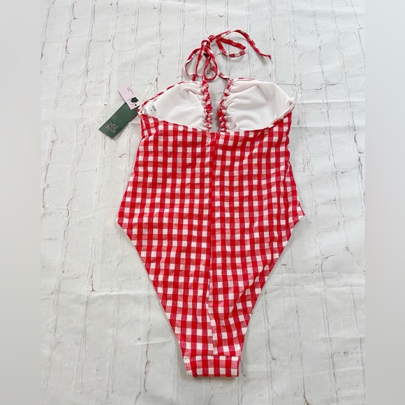 Wild fable NWT red gingham halter one piece swimsuit XS - Picture 3 of 10